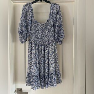 NWT Revolve‎ Super Natural By Secret Mission Greenport Dress Blue Floral Size L
